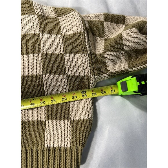 Blue Blush Women's Size Large Checkered Sweater Cropped Oversized - Picture 5 of 9